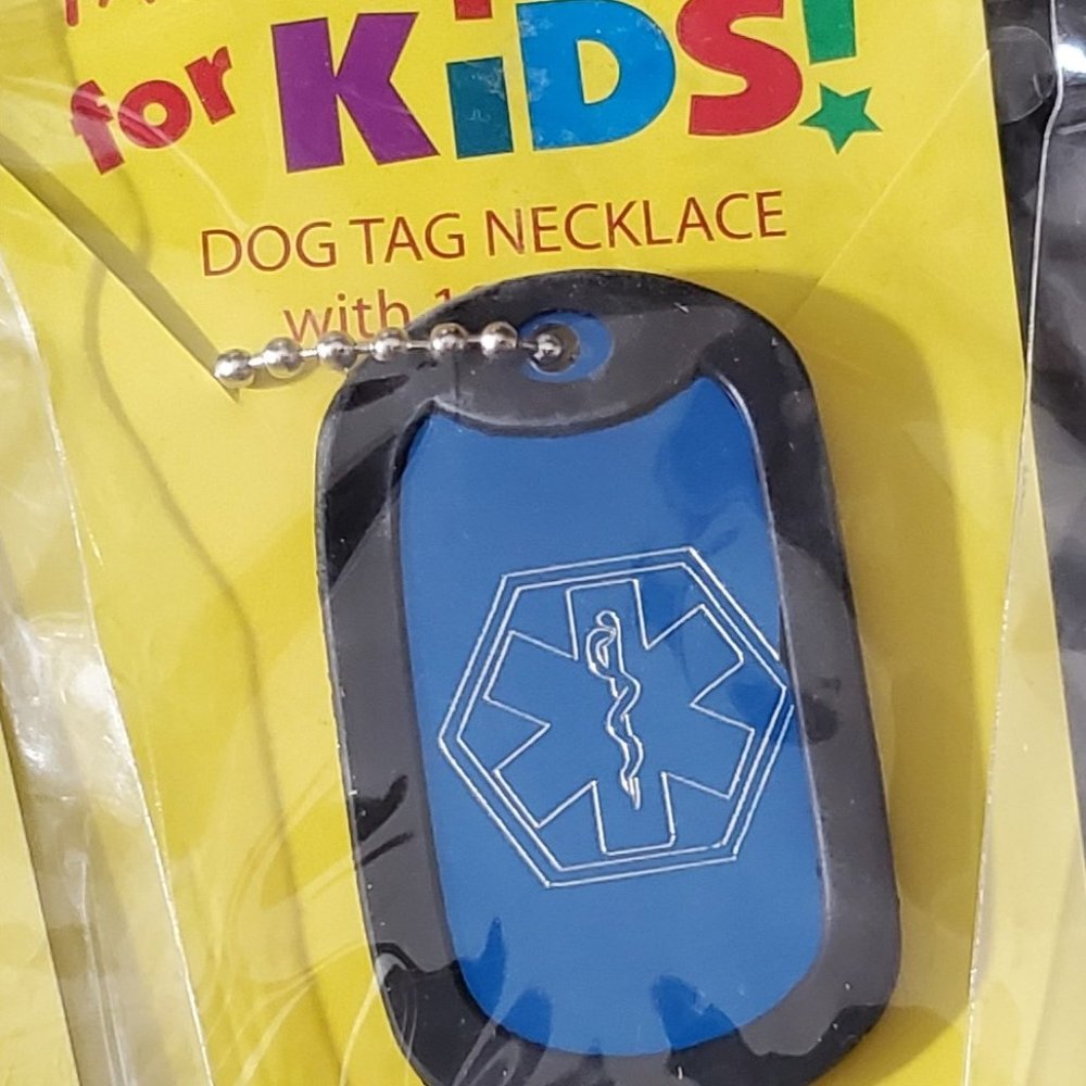 KIDS DIABETES - BLUE Fashion Alert Dog Tag